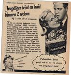 Jeugdiger teint en huid binnen 2 weken PALMOLIVE ZEEP 1948, Verzamelen, Verzenden, Zo goed als nieuw, Overige typen