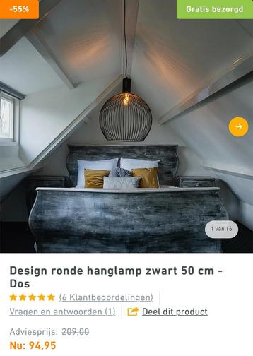 2x ronde zwarte hanglamp (50cm) nieuw in doos! beschikbaar voor biedingen