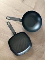 Wokpan en grill pan MasterChef, Ophalen of Verzenden, Zo goed als nieuw, Rvs, Wok