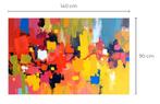 'Rythm of Colors' tapijt 140x90 cm te koop., Zwart, 100 tot 150 cm, Verzenden, Abstract, modern.