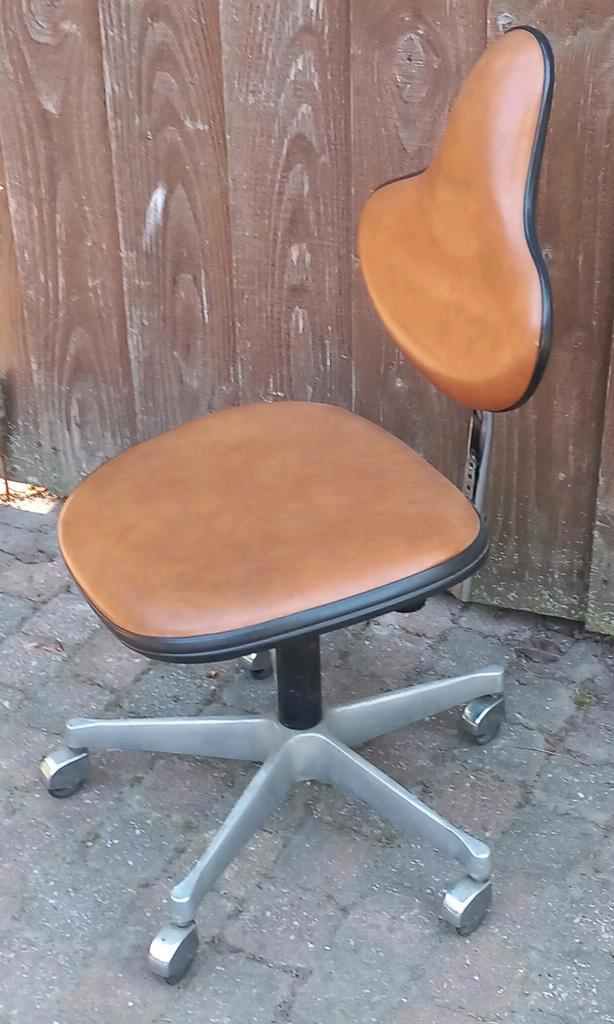 Industriële vintage Bureaustoel, architectenstoel., Huis en Inrichting, Bureaustoelen, Gebruikt, Bureaustoel, Bruin, Ergonomisch