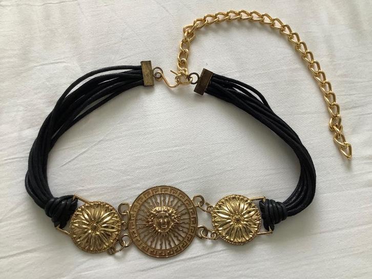 Damesriem zwart met goudkleur, riem dames, heupriem, Kleding | Dames, Riemen en Ceinturen, Zo goed als nieuw, Heupriem, 100 cm of meer