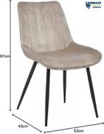 Eetkamerstoel Beige Verta – Velvet V108-98 €40,00p/st., Huis en Inrichting, Stoelen, Ophalen, Overige kleuren, Nieuw, Metaal