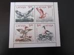 Postzegel Vogel: Blok met 4 vogels uit Letland, Postzegels en Munten, Postzegels | Thematische zegels, Ophalen of Verzenden, Postfris