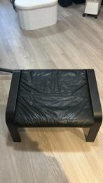 Ikea Poang Voetenbank Zwart leer, Ophalen, Gebruikt, 50 tot 75 cm, Hout