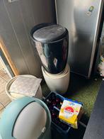 3 Krukken met deksel - Opbergruimte!, Huis en Inrichting, Stoelen, Kunststof, Gebruikt, Drie, Wit