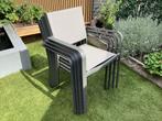 4x Stapelbare tuinstoelen, Tuin en Terras, Ophalen, Zo goed als nieuw, Aluminium