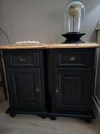 Nachtkastjes set japandi mat zwart. Sober stoer wonen, Huis en Inrichting, Kasten | Ladekasten, Ophalen, 1 of 2 laden, 50 tot 100 cm