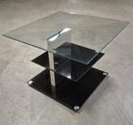 Bijzettafel Glas en chroom, Minder dan 55 cm, Vierkant, Ophalen, 45 tot 60 cm