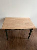 Mooie houten tafel met houtbewerking, Huis en Inrichting, Tafels | Eettafels, Ophalen, Gebruikt, Rechthoekig, 50 tot 100 cm