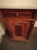 Nachtkastje antiek met marmeren blad, Minder dan 45 cm, Ophalen of Verzenden, Zo goed als nieuw, 70 cm of meer