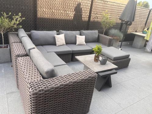 Rotan 3- wicker lounge tuin salon met nieuwe kussens, Tuin en Terras, Tuinsets en Loungesets, Gebruikt, Loungeset, Wicker, 7 zitplaatsen