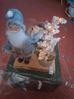 Kerstman  pop op boomschors  met bloempot van jute, Diversen, Kerst, Ophalen