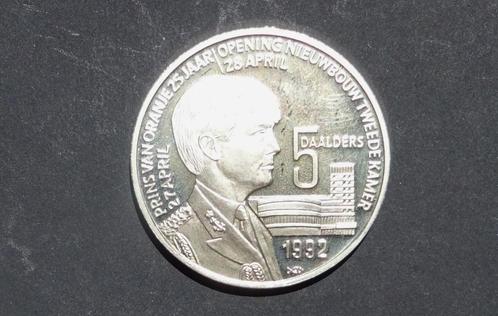 5 daalders Prins van Oranje 25 jaar, UNC, Postzegels en Munten, Penningen en Medailles, Overige materialen, Nederland, Ophalen of Verzenden