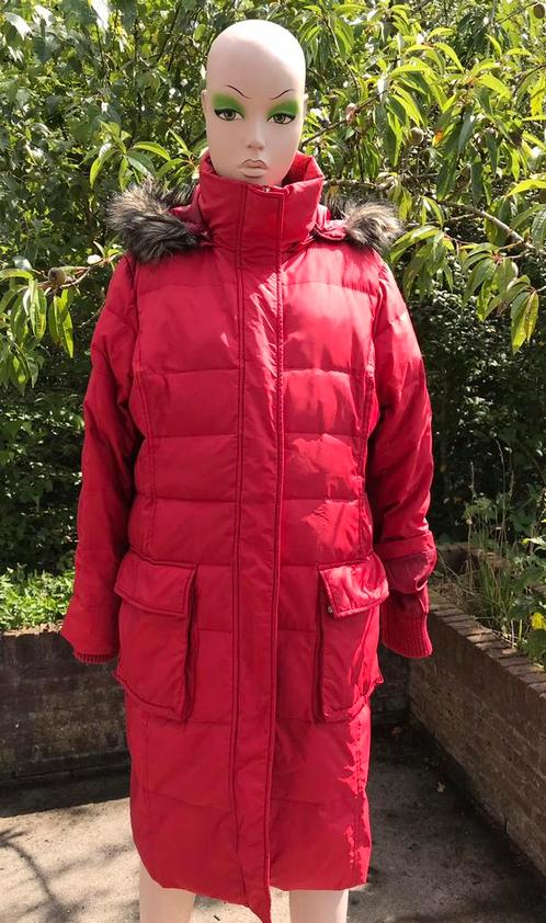 Jackpot winterjas ROOD - maat 3 - gewatteerd - met muts, Kleding | Dames, Jassen | Winter, Zo goed als nieuw, Maat 38/40 (M), Rood
