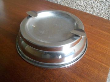 Vintage ASBAK nikkel vernikkeld messing rond 15 cm. Art Deco beschikbaar voor biedingen
