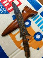 Antieke Keris Bethok Makoro Kinatah Goud Pamor Keleng SVB36, Verzenden