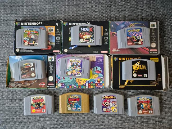 N64 set (Stadium1+2, Smash bros, Ocarina of Time, Mariokart), Spelcomputers en Games, Spelcomputers | Nintendo 64, Zo goed als nieuw