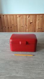 EMAILLE ROOD BESCHUITTROMMELTJE., Antiek en Kunst, Antiek | Emaille, Ophalen of Verzenden