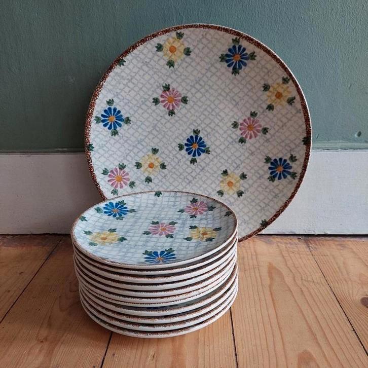 Lucky Vintage antieke gebaksset van Schramberg Duitsland, Antiek en Kunst, Antiek | Servies compleet, Ophalen