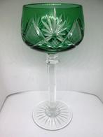 Val Saint Lambert groen wijnglas kristal patroon Berncastel, Antiek en Kunst, Ophalen of Verzenden