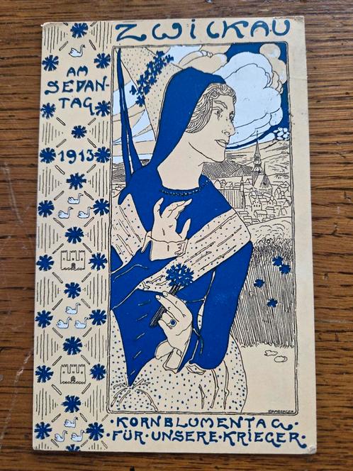Zwickau, Kornblumentag für unsere Krieger, 1913, Verzamelen, Ansichtkaarten | Themakaarten, Gelopen, Voor 1920, Ophalen of Verzenden