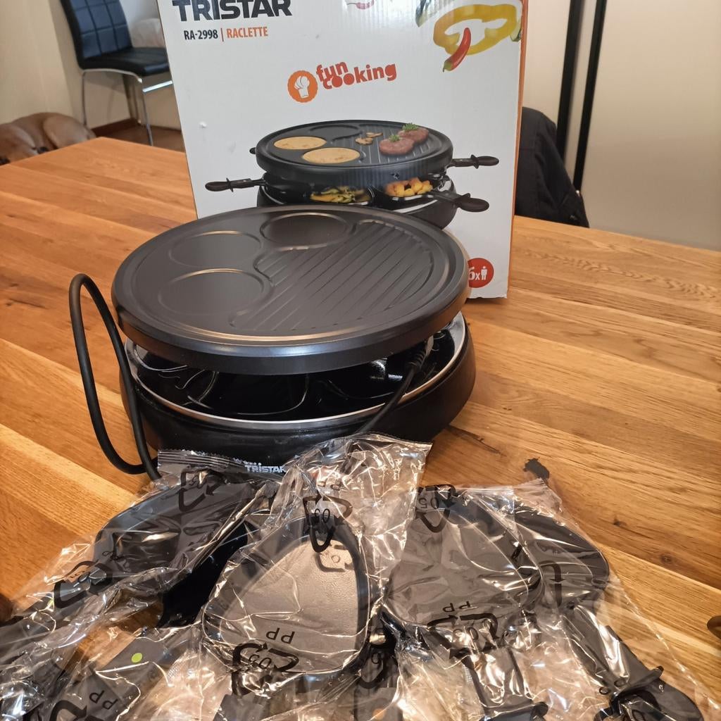 Tristar Raclette Gourmetstel 6 Personen, Ophalen, Nieuw, Elektrisch, Fondueset