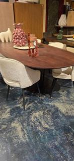Ovale Eettafel Mangohout Bruin – 250cm Showmodel!, Huis en Inrichting, 100 tot 150 cm, Bornsestraat 31, 200 cm of meer, Ophalen of Verzenden