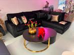 Luxe Velvet Croco Hoekbank Zwart 280x240cm - NIEUW NEW BLACK, Huis en Inrichting, Banken | Bankstellen, Nieuw, 150 cm of meer