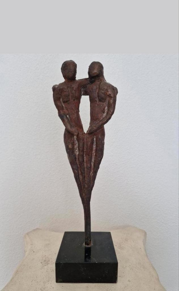 Brons beeld - twee heren - door René van Leeuwen, Antiek en Kunst, Antiek | Koper en Brons, Brons, Ophalen of Verzenden