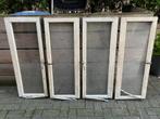 Oude boerderijramen 4x, Doe-het-zelf en Verbouw, Ophalen, Gevelraam of Ruit, Gebruikt, Minder dan 80 cm