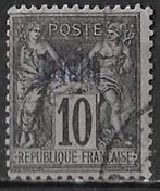 Kavalla 1893-1900 Frans bureau 10 c zwart/lila type II Vl. 3, Postzegels en Munten, Verzenden, Griekenland, Gestempeld