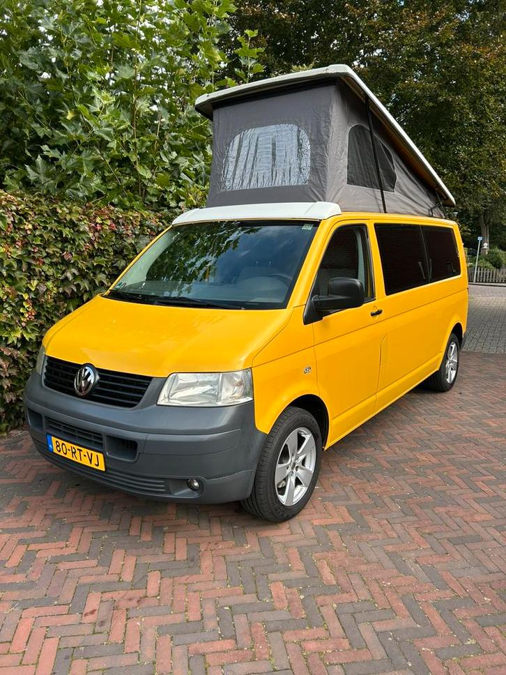 VolkswagenTranporter T5 camper 130 pk automaat 8 zitplaatsen, Caravans en Kamperen, Campers, Particulier, tot en met 4, Buscamper of Camperbus