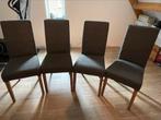 4 eetkamerstoelen, Huis en Inrichting, Stoelen, Vier, Gebruikt, Stof, Bruin