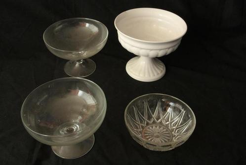 Sier schalen doorzichtig wit en kom ( retro vintage antiek ), Huis en Inrichting, Woonaccessoires | Schalen en Manden, Zo goed als nieuw