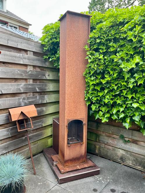 Moderne Cortenstalen tuinhaard., Tuin en Terras, Tuinhaarden, Zo goed als nieuw, Ophalen
