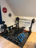 Complete Home Gym – 230 KG Gewichten + Bench/Squat Rek +meer, Sport en Fitness, Ophalen, Zo goed als nieuw, Fitnessbank