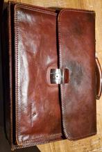 Vintage leren aktetas Castelijn & Berens, Sieraden, Tassen en Uiterlijk, Tassen | Schoudertassen, Overige merken, Gebruikt, Bruin