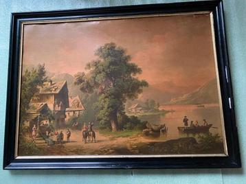 Romantisch Landschap 80 x 59 cm . beschikbaar voor biedingen