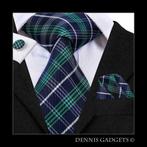 Dennis Gadgets: 100 % zijden stropdas ( 3 delig !! ) DG 3044, Ophalen of Verzenden, Nieuw, Blauw, Met patroon
