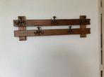 Houten wandkapstok met metalen haken, Huis en Inrichting, Gebruikt, Minder dan 100 cm, Hout, Ophalen
