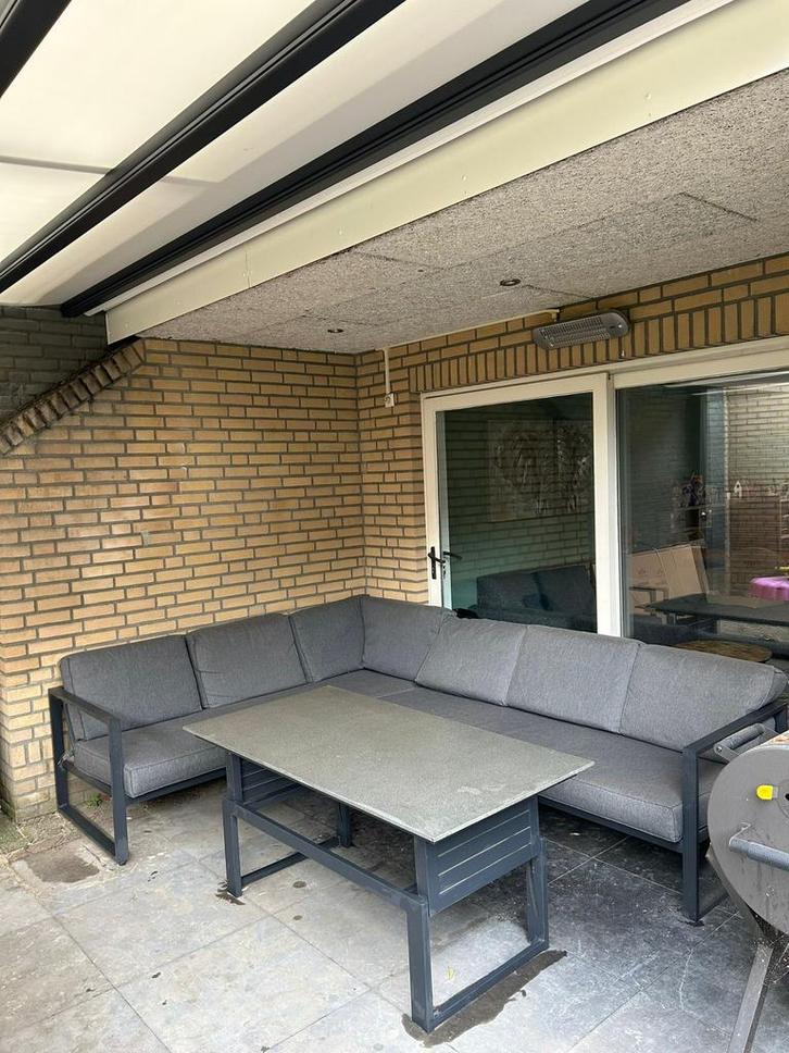 Loungeset, Tuin en Terras, Tuinsets en Loungesets, Gebruikt, Loungeset, Aluminium, 6 zitplaatsen, Bank, Ophalen