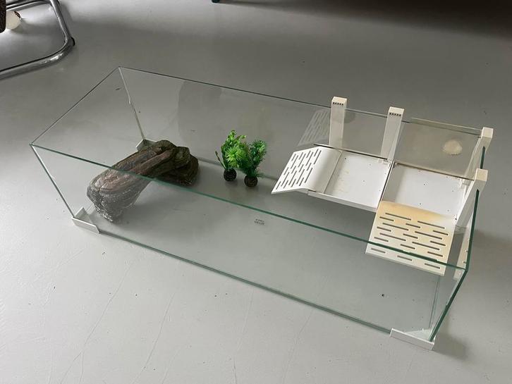 Schildpaddenverblijf (tartarium) / aquarium 80x30x30cm, Dieren en Toebehoren, Reptielen en Amfibieën | Toebehoren, Gebruikt, Terrarium of Paludarium
