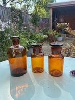Apothekersflesjes Amberkleurig Glas - Set van 3, Ophalen of Verzenden, Huis en Inrichting