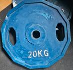 2x 20kg Olympische Halterschijven, Ophalen, Gebruikt, Rug, Halterschijven