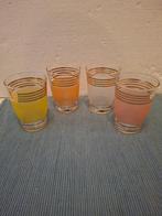 Harlequin FRance - 4 mooie pastelkleurige jaren 50 glaasjes, Ophalen of Verzenden