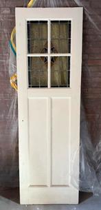 Oude deur met glas in lood 70,5x222cm, Doe-het-zelf en Verbouw, Deuren en Horren, Gebruikt, Minder dan 80 cm, Binnendeur, Ophalen of Verzenden