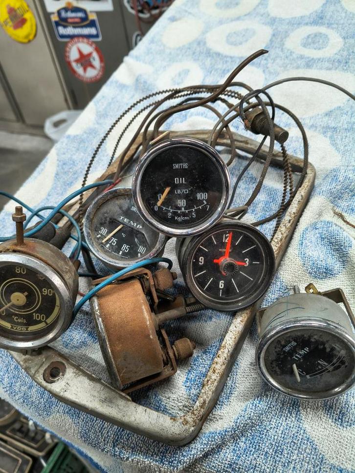 Oude Auto Klokjes/Meters - Vintage Look, Auto-onderdelen, Dashboard en Schakelaars, Oldtimer onderdelen, Universele onderdelen