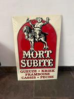 Mort Subite Reclamebord, Verzamelen, Biermerken, Ophalen of Verzenden, Reclamebord, Plaat of Schild, Overige merken