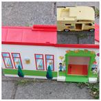 Playmobil camper en inklapbare school, Ophalen of Verzenden, Gebruikt